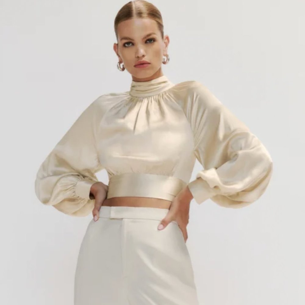 Reformation Julia Silk Top